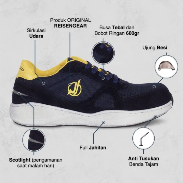 Makaw - Sepatu Safety Sporty Ujung Besi